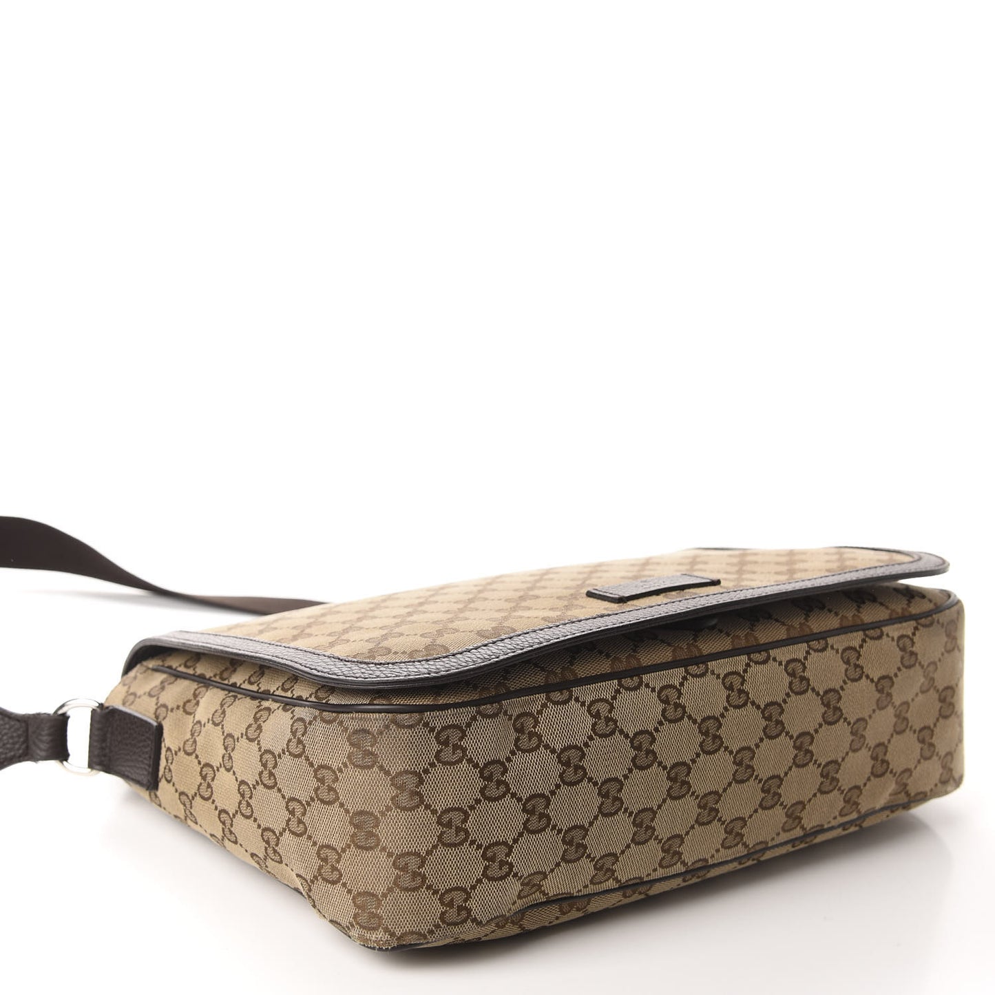 Monogram Large Flap Messenger Bag Beige Dark Brown