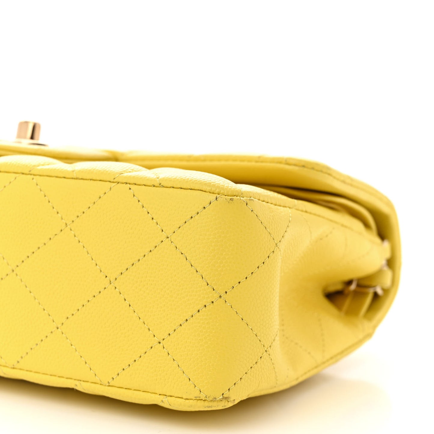 Caviar Quilted Small Double Flap Yellow