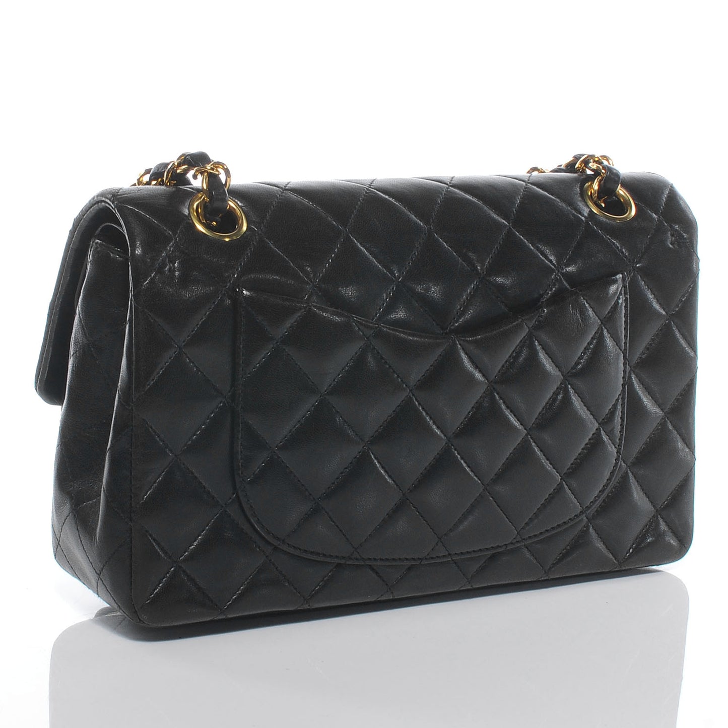 Lambskin Quilted Small Double Flap Black