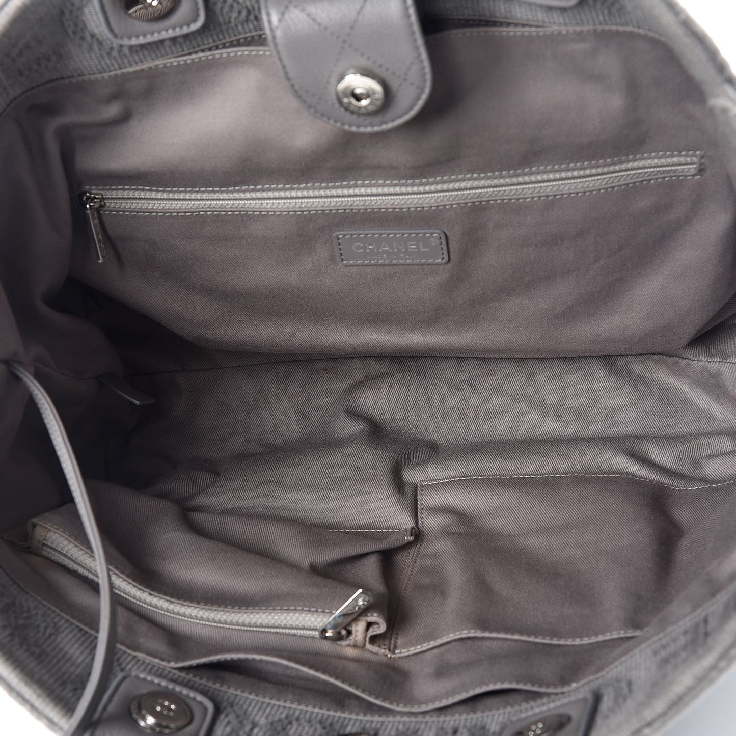Canvas Large Double Face Shopping Tote Grey