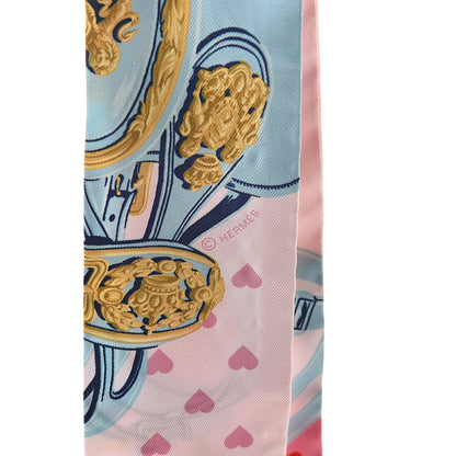 Hermes Silk Brides de Gala Love Twilly Rose Pale Bleu Glacier Rose 5 of 5
