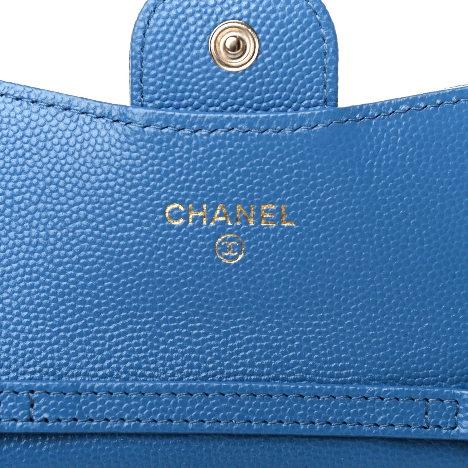 Chanel Caviar Quilted Flap Card Holder On Chain Blue 6 of 11