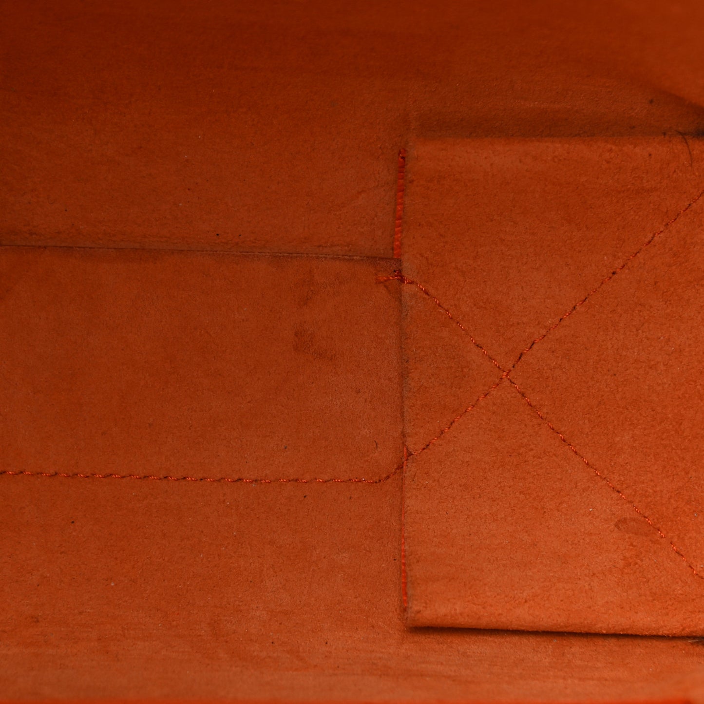 Grained Calfskin Small Vertical Cabas Orange