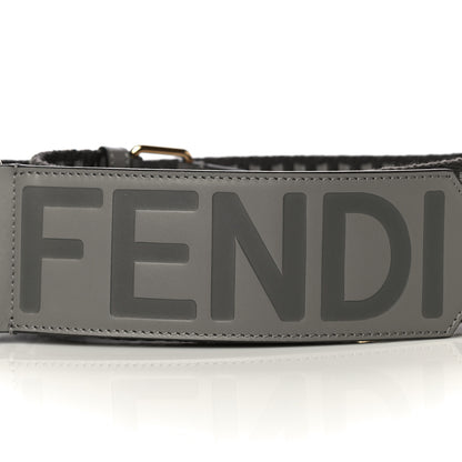 Fendi Ribbon Vitello King Logo Embossed Gingham Woven Adjustable Strap You Moon Ghiaia 3 of 7