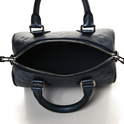 Louis Vuitton Metallic Empreinte Monogram Giant Speedy Bandouliere 20 Navy Nacre 5 of 11