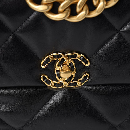 Chanel Goatskin Quilted Large 19 Flap Black 10 of 11