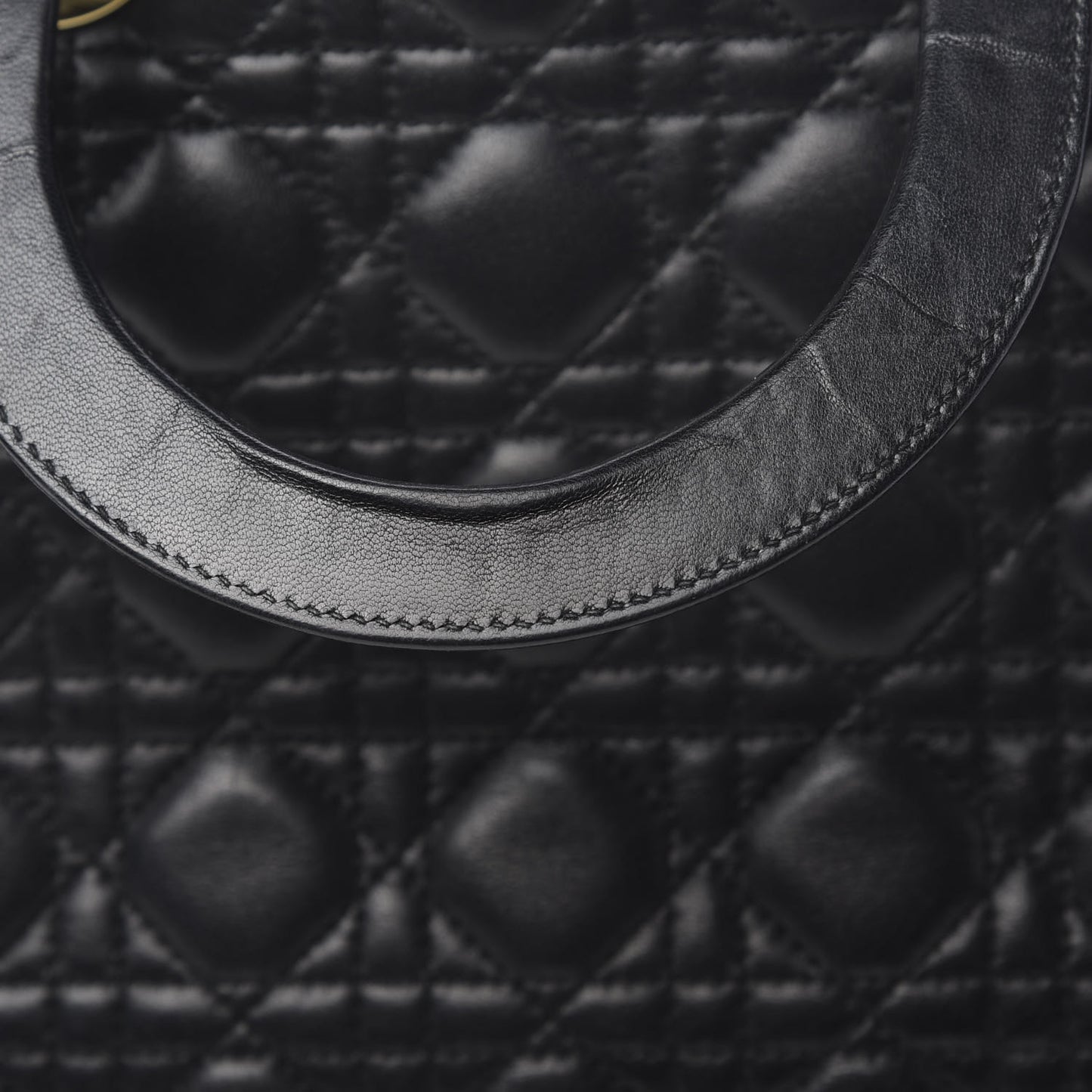 Lambskin Cannage Large Lady Dior Black