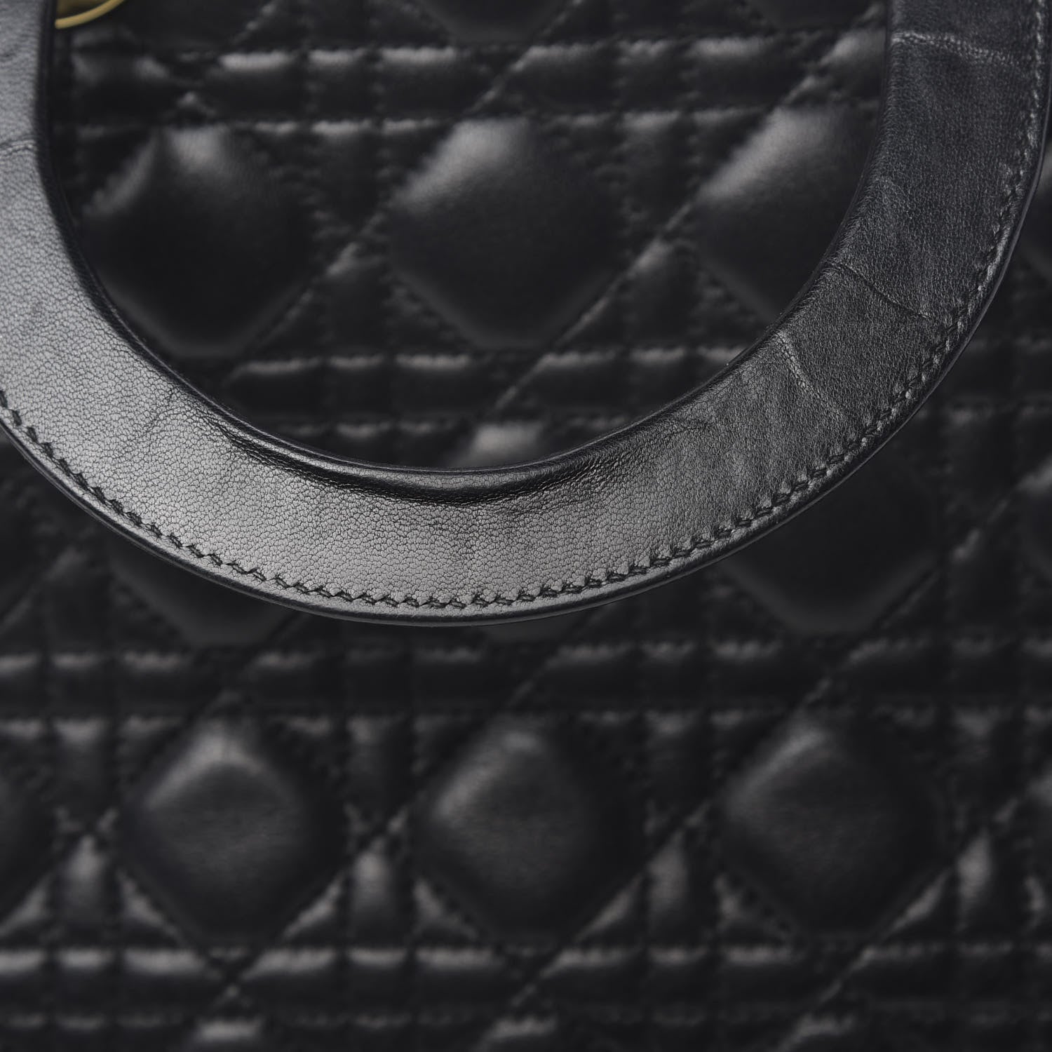 Christian Dior Lambskin Cannage Large Lady Dior Black 10 of 16