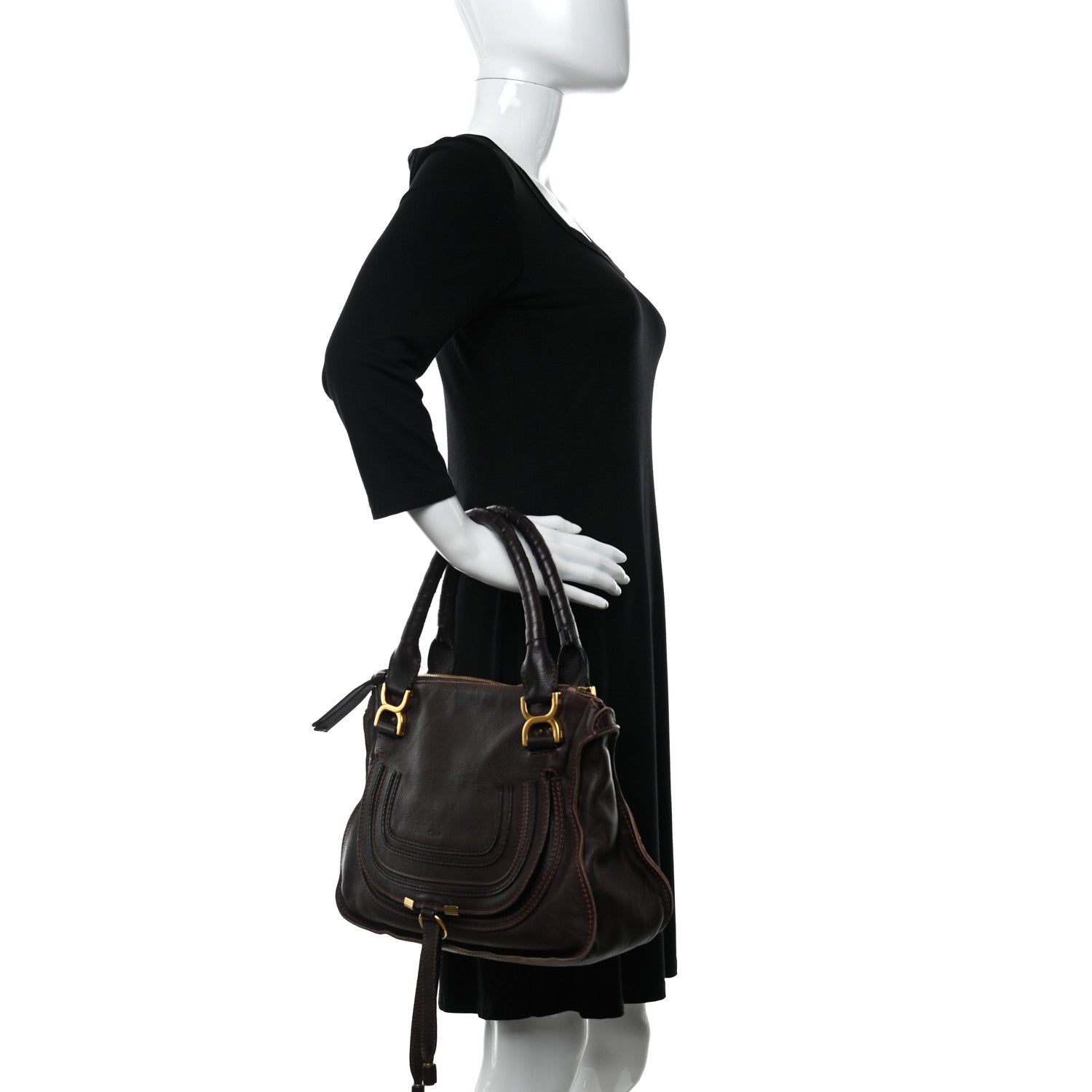 Chloe Calfskin Medium Marcie Satchel Truffle 2 of 14
