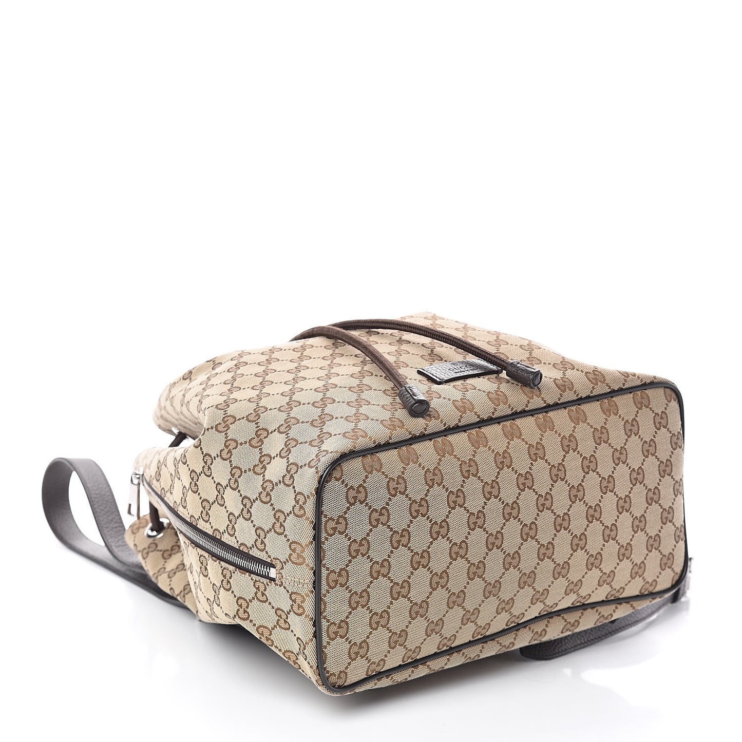 Monogram Dollar Calfskin O Drawstring Backpack Beige Ebony Testa di Moro Dark Chocolate
