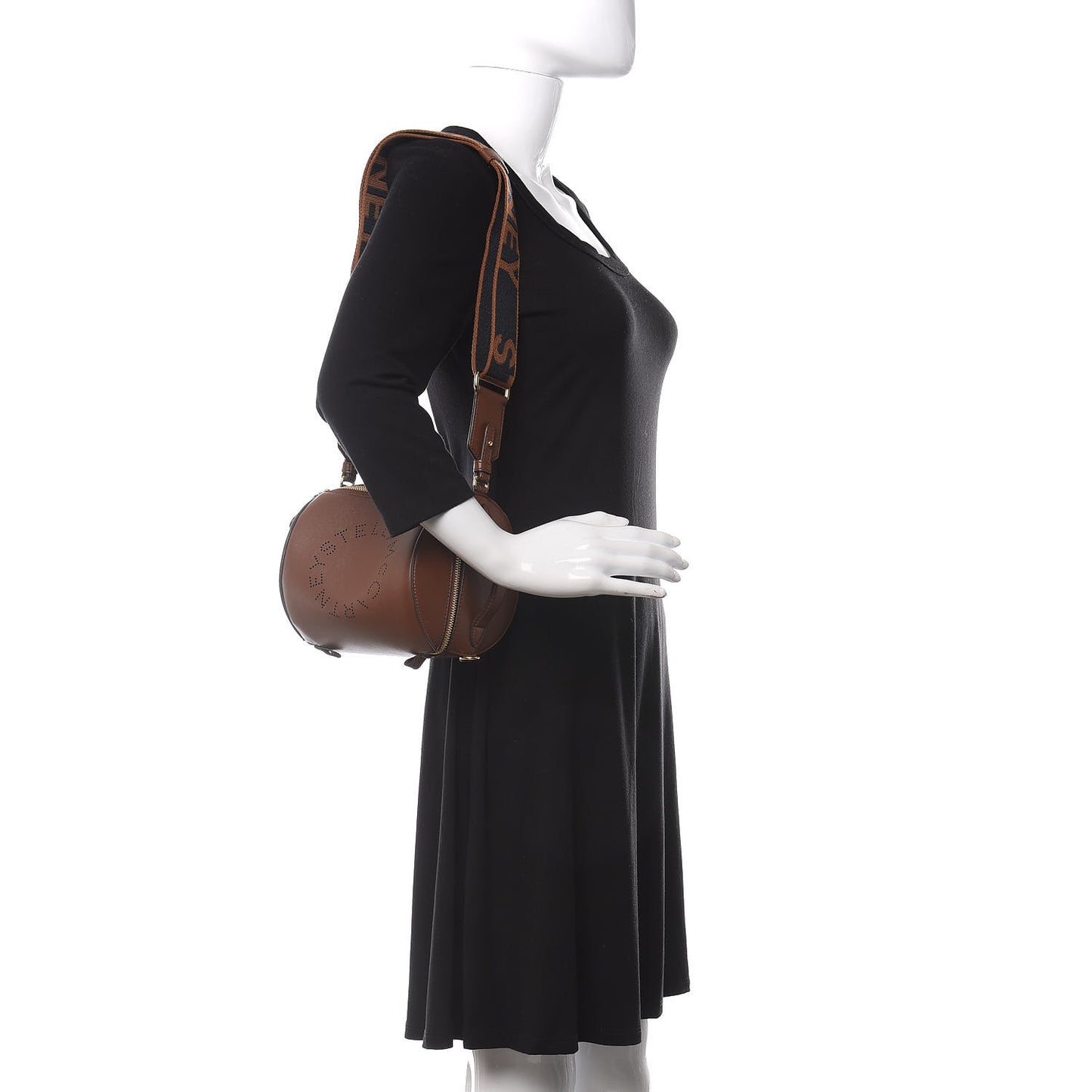 Eco Alter Nappa Perforated Logo Shoulder Bag Cinnamon