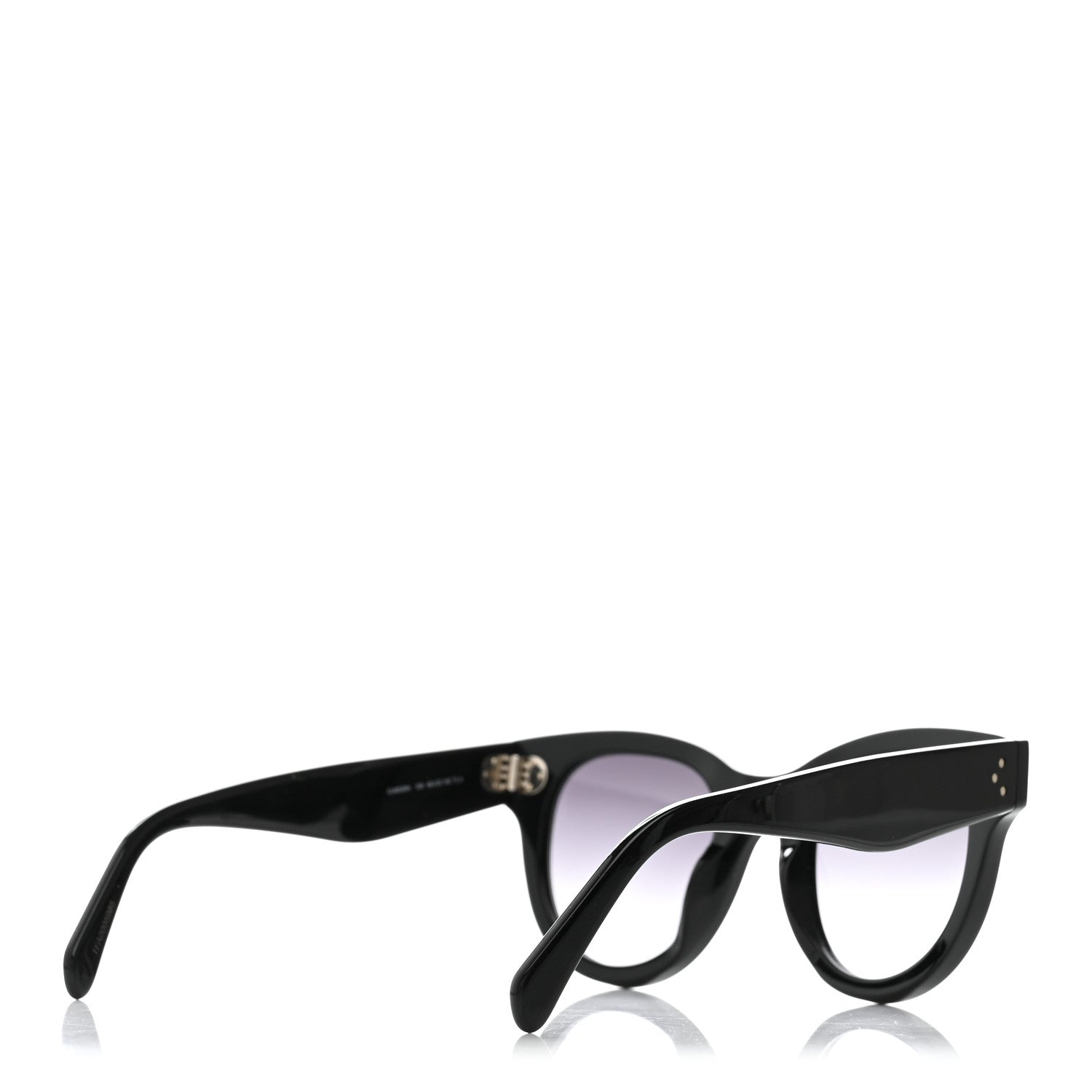 Celine Acetate Round Sunglasses CL4003IN Black 4 of 6