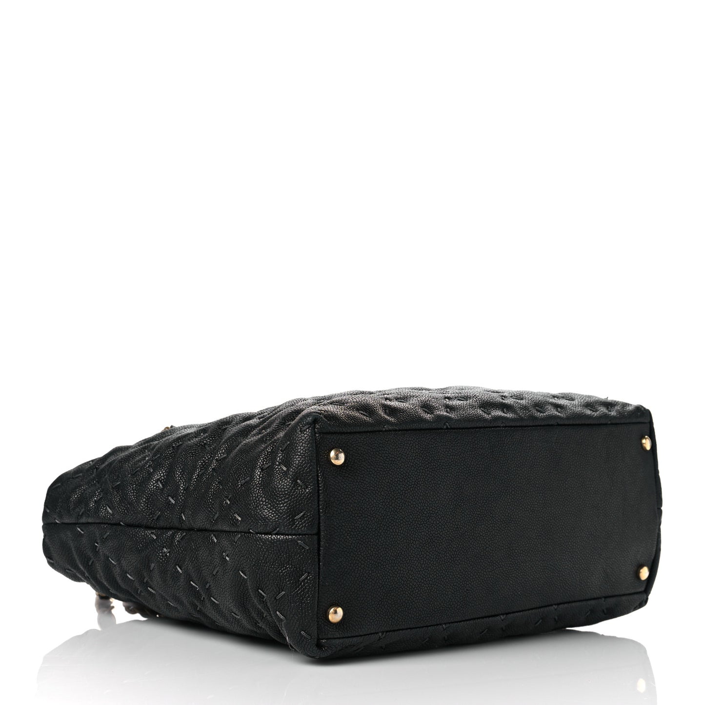 Caviar Stitched Tote Black