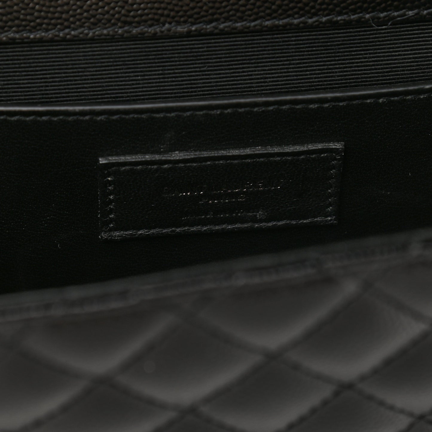 Grain De Poudre Textured Mixed Matelasse Triquilt Medium Monogram Satchel Black