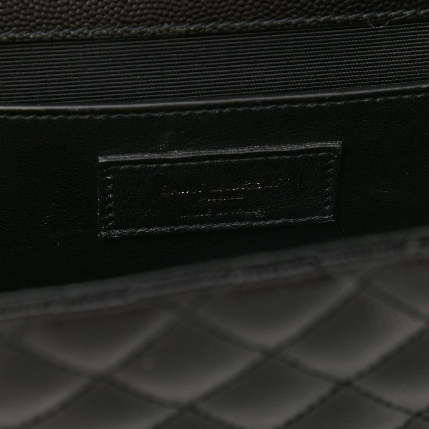 Saint Laurent Grain De Poudre Textured Mixed Matelasse Triquilt Medium Monogram Satchel Black 6 of 8