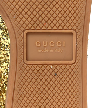 Gucci Glitter Fabric Pierced Heart Falacer Sneakers 35.5 Gold 7 of 9