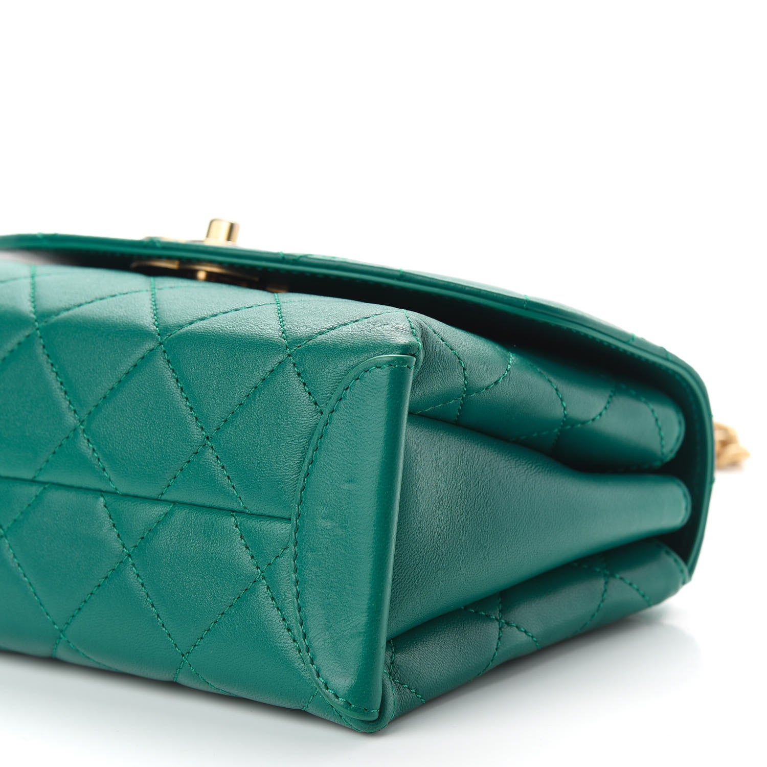 Chanel Lambskin Quilted Small Trendy Spirit Top Handle Bag Green 9 of 9