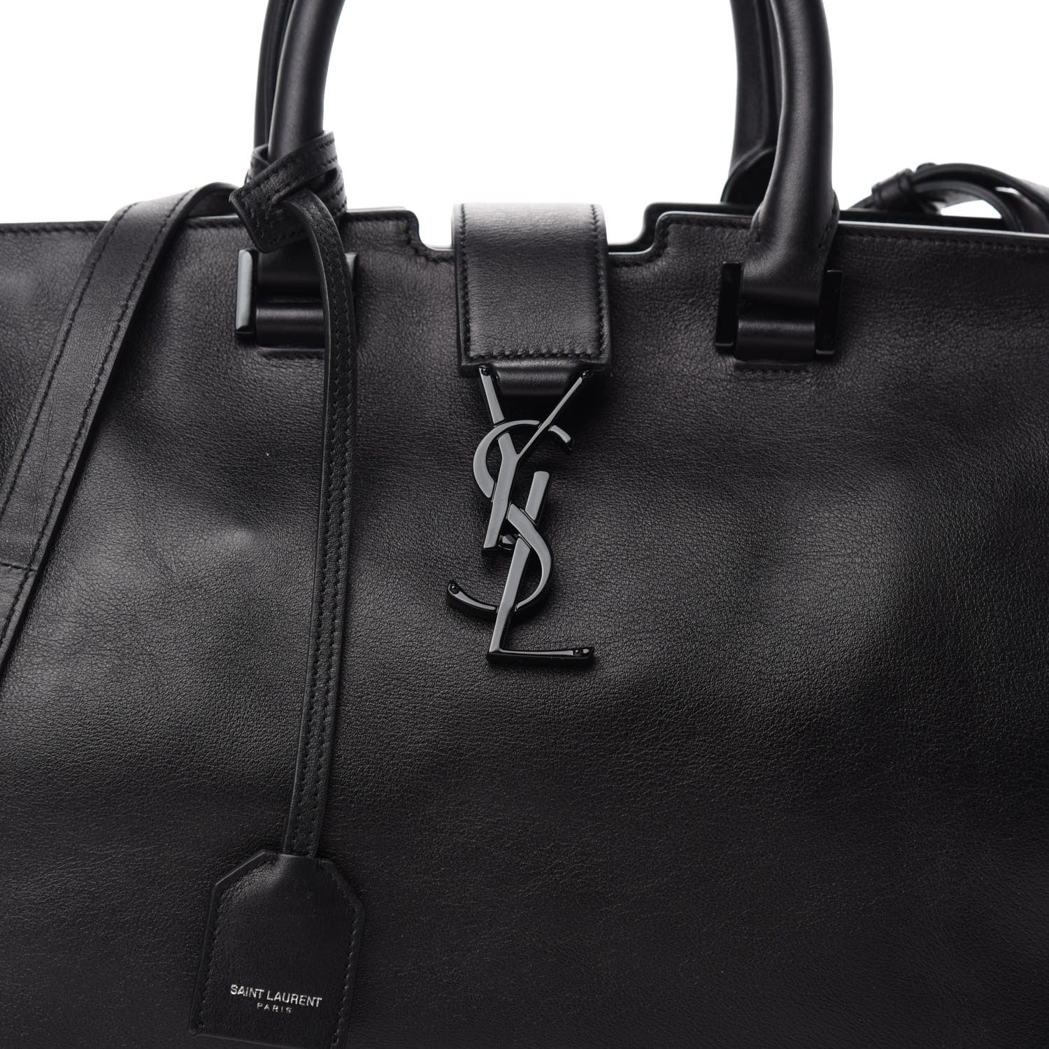 Saint Laurent Calfskin Small Monogram Cabas Black 10 of 10