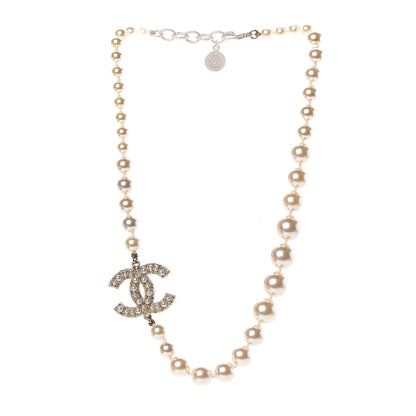 Chanel Graduated Pearl Crystal CC Short Necklace Gold 3 of 5