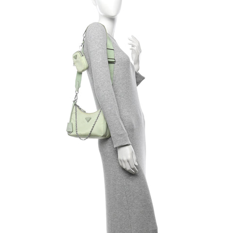 Re-Nylon Saffiano Re-Edition 2005 Shoulder Bag Acqua