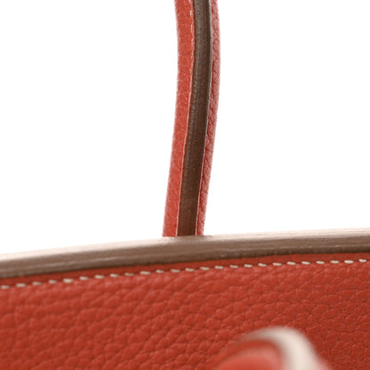 Hermes Taurillon Clemence Eclat Birkin 30 Sanguine White 11 of 14