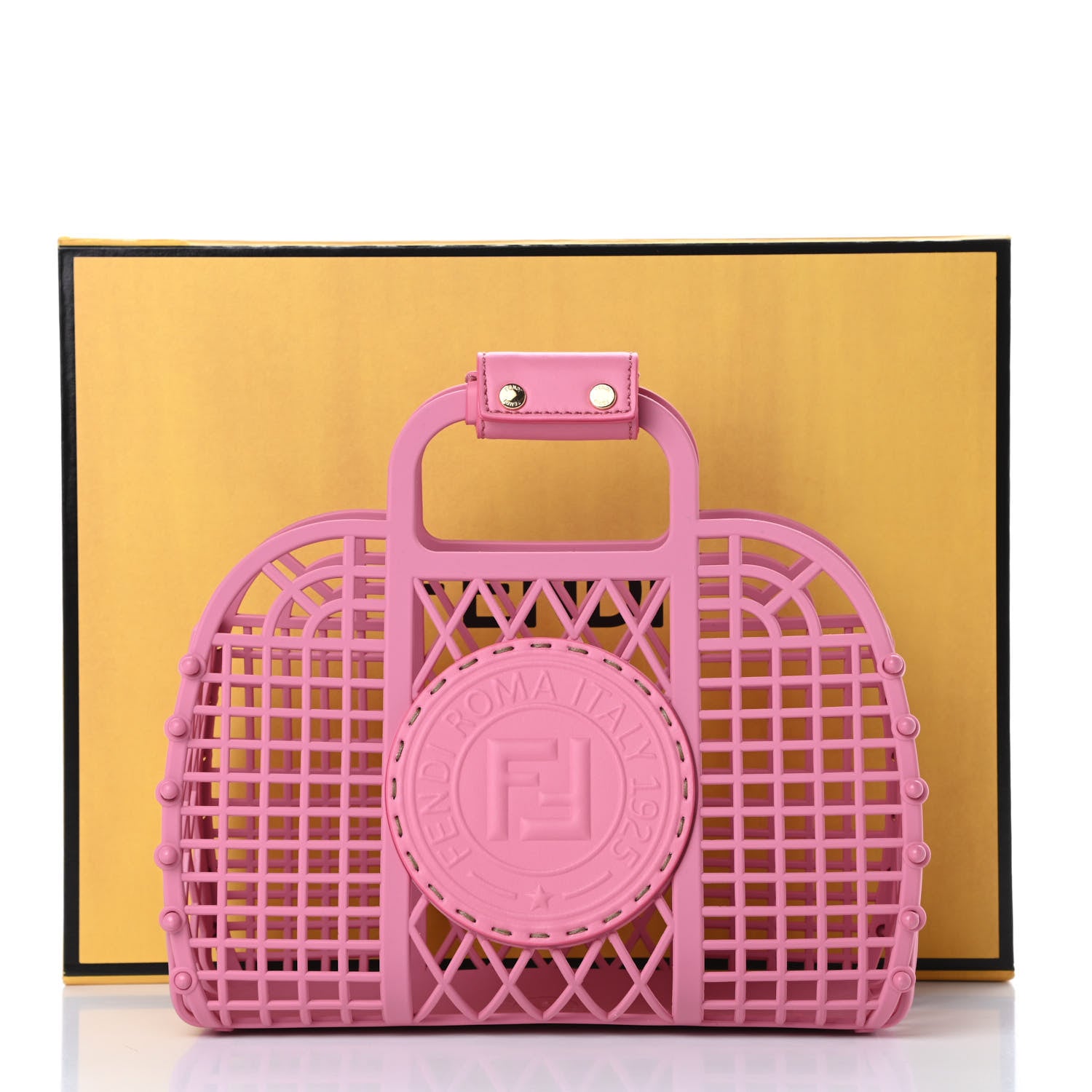 Fendi Recycled Plastic Vitello Liberty Matte Small Fendi Basket Rosa 10 of 11