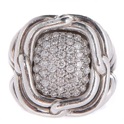 David Yurman Sterling Silver Diamond 16mm Large Labyrinth Ring 52 6 1 of 6