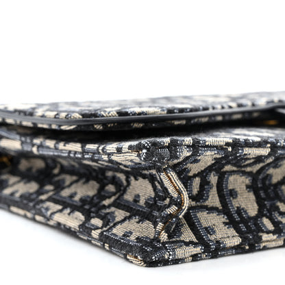 Christian Dior Oblique Saddle Chain Pouch Blue 9 of 13