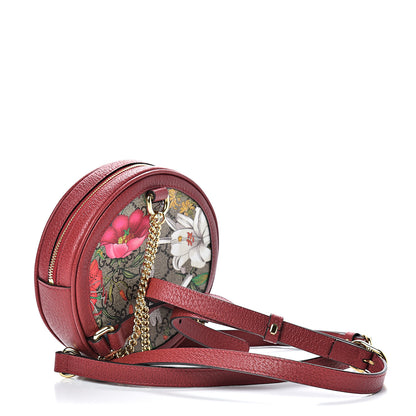 Gucci GG Supreme Monogram Web Flora Mini Ophidia Round Backpack Red 2 of 11