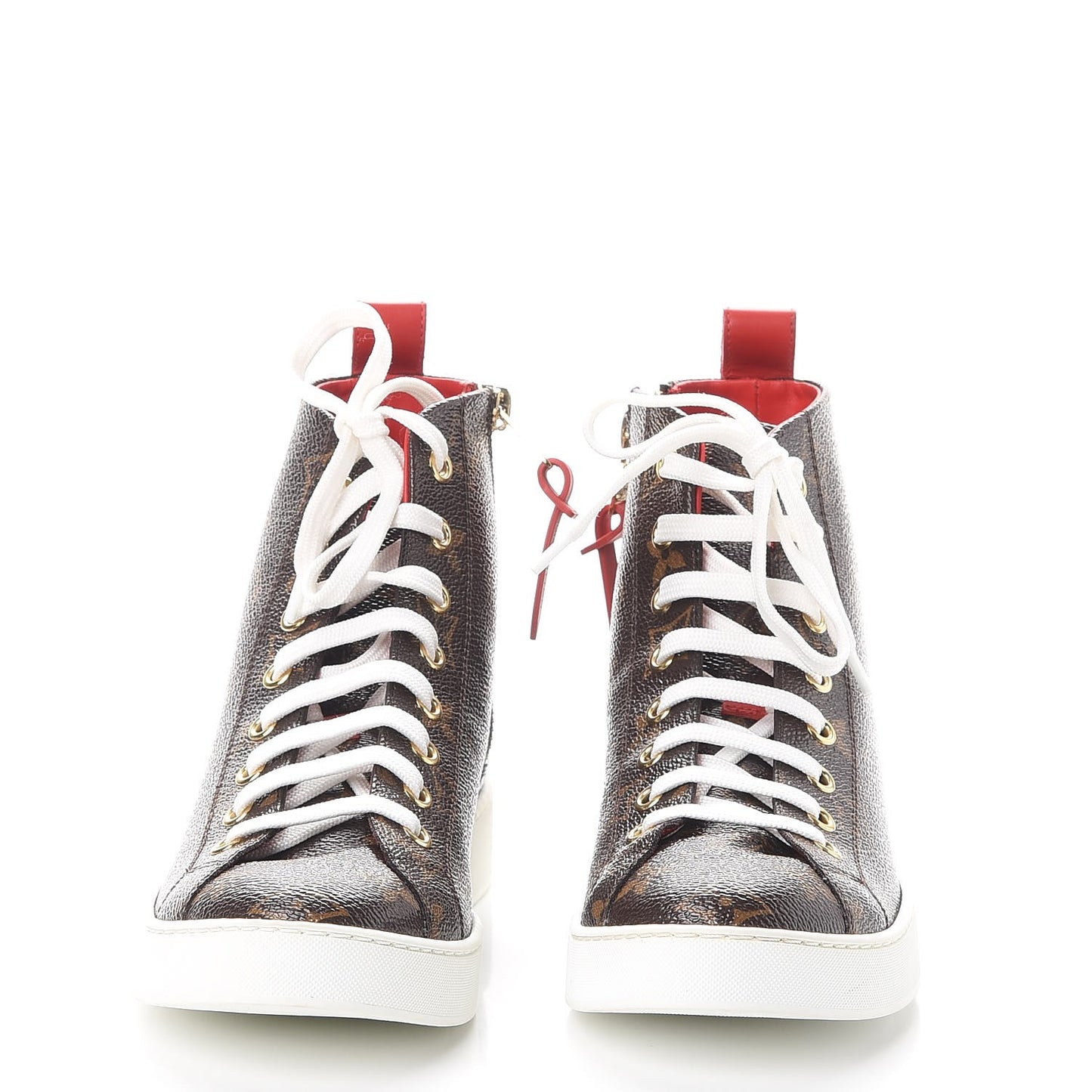 Calfskin Patent Monogram Stellar Sneaker Boots 35 Rouge