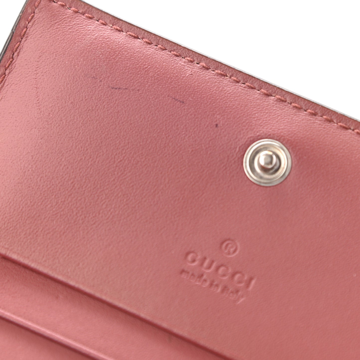 GG Supreme Monogram Blooms Card Case Wallet Beige Multicolor Dry Rose