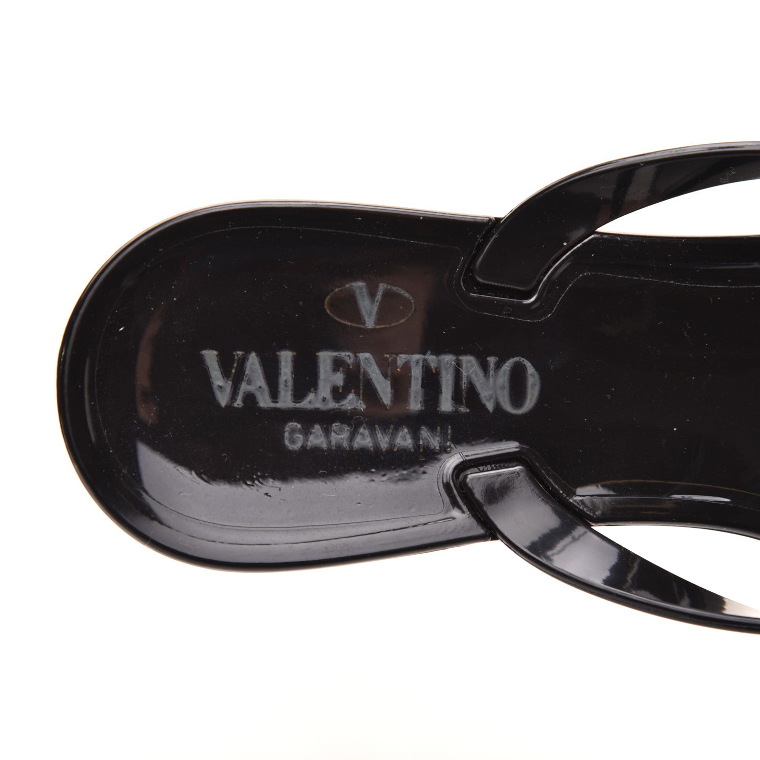 Valentino Garavani PVC Jelly Rockstud Bow Thong Sandals 36 Black 7 of 8