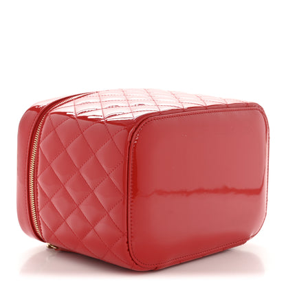 Chanel Patent Calfskin Quilted Large Vanity Pouch Red 4 of 7