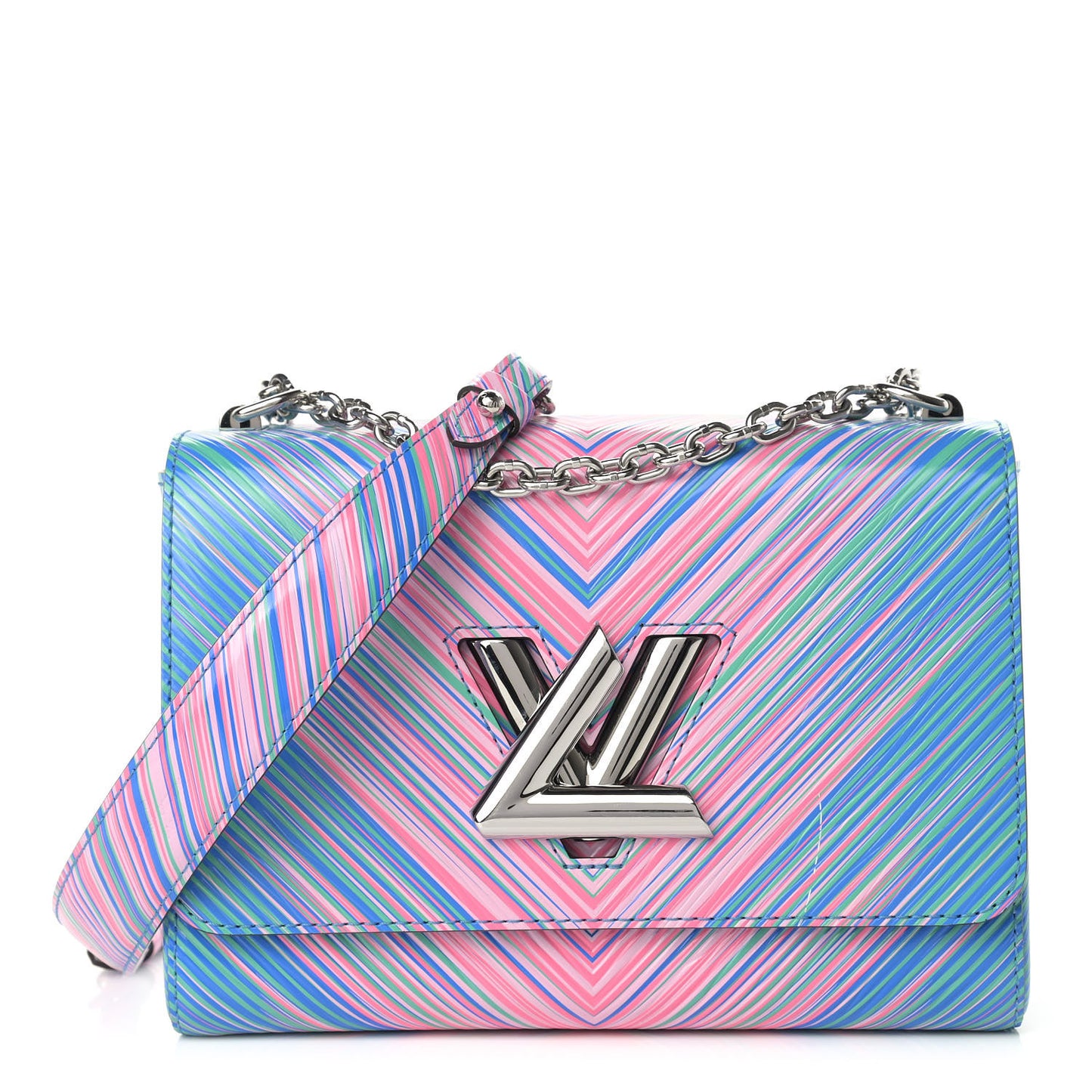 Epi Tropical Twist Shoulder Bag MM Blue Rose