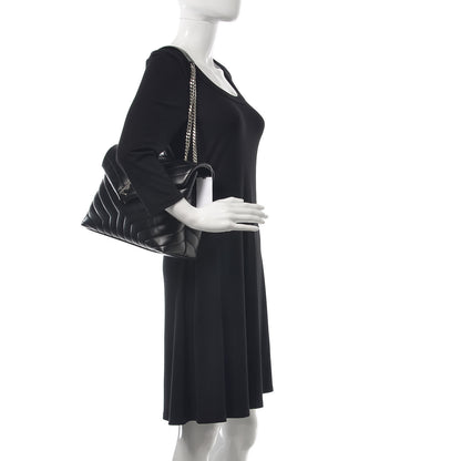 Saint Laurent Calfskin Y Quilted Monogram Medium Loulou Chain Satchel Black 2 of 7