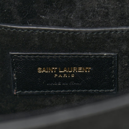 Saint Laurent Suede Fringe Small Monogram Satchel Black 5 of 8
