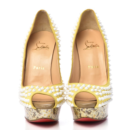 Christian Louboutin Veau Velours Lady Peep Spikes 150 Pumps 37 Sun 2 of 10