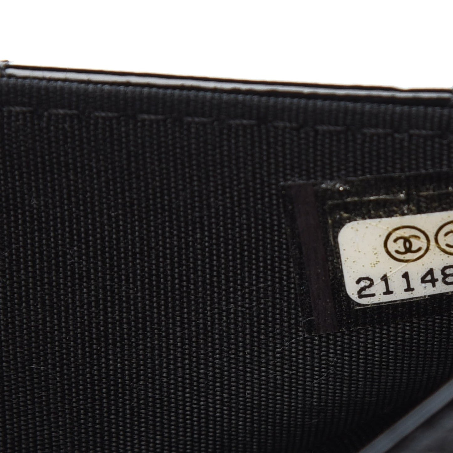 Patent Goatskin Quilted CC Eyelet Wallet On Chain WOC Black