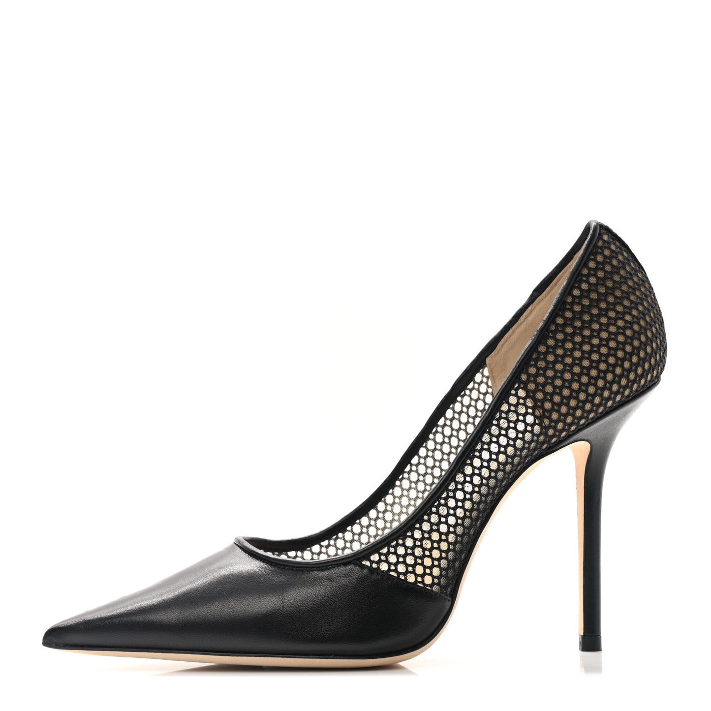 Mesh Calfskin Love 100 Pumps 37 Black