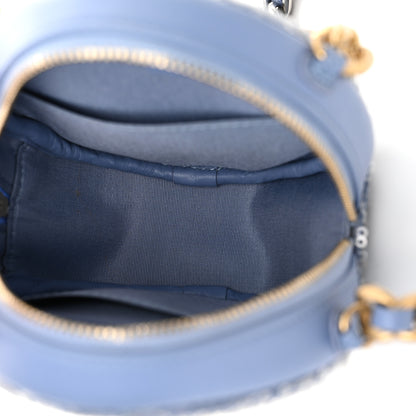 Chanel Sequin Chanel 19 Round Clutch With Chain Light Blue 5 of 10