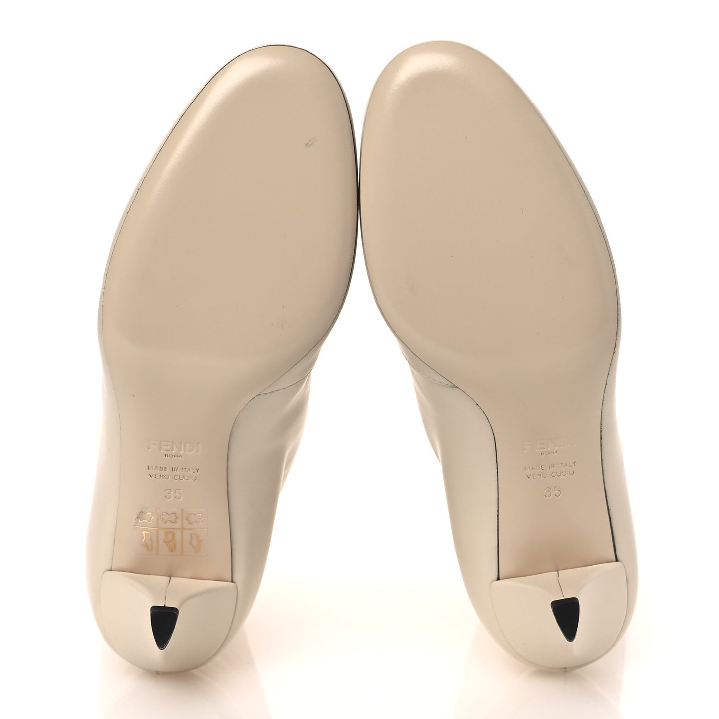 Vitello Karligraphy Logo FF Ankle Boots 35 White