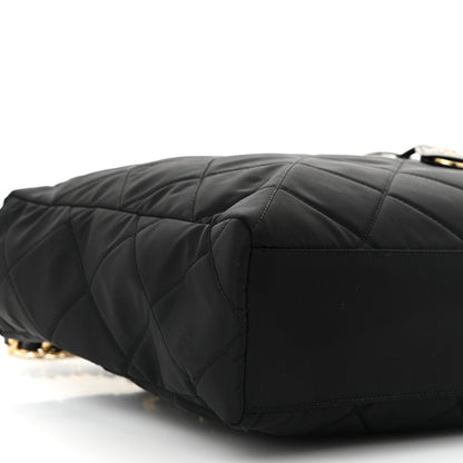 Prada Re-Nylon Impunturato Saffiano Triangle Stitched Re-Edition 1995 Chaine Large Shoulder Bag Black 9 of 10