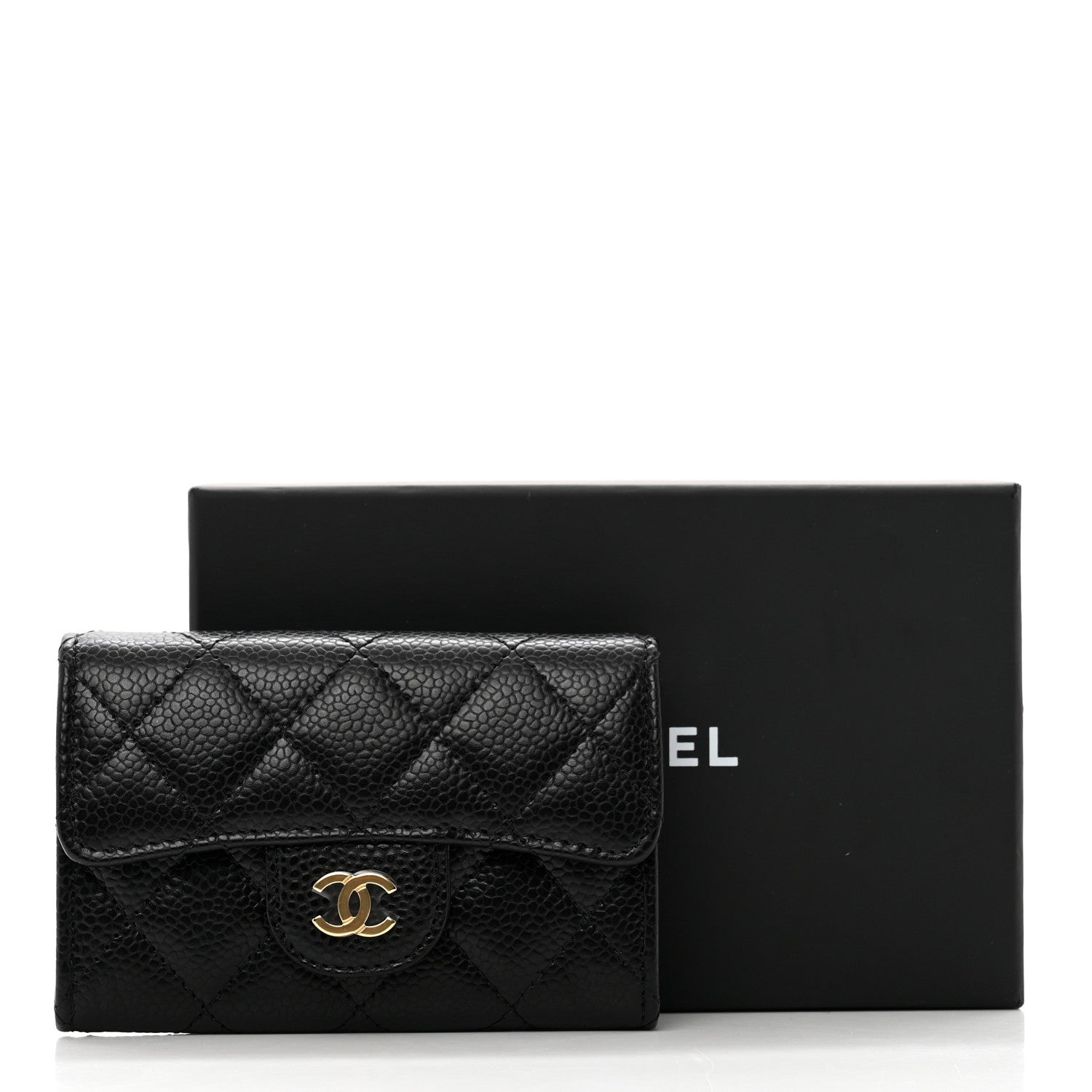Chanel Caviar Quilted Flap Card Holder Wallet Black 9 of 9