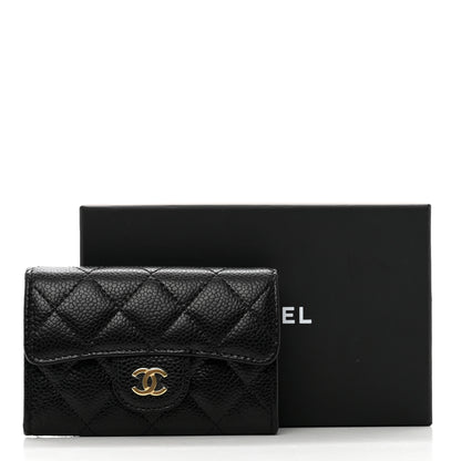 Chanel Caviar Quilted Flap Card Holder Wallet Black 9 of 9