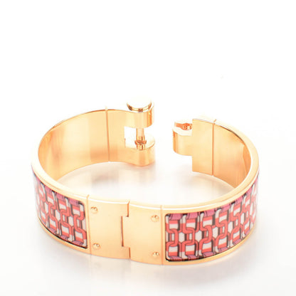 Hermes Enamel Printed Wide Hinged Bracelet 4 of 5