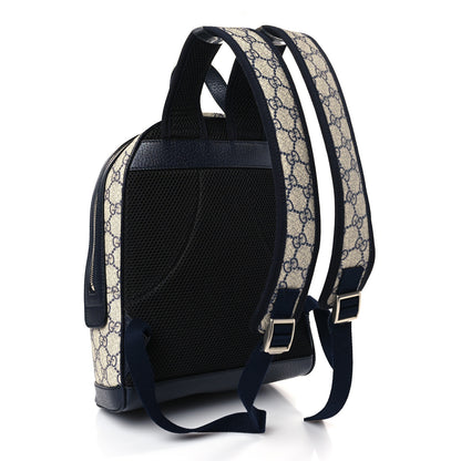 Gucci GG Supreme Monogram Textured Dollar Calfskin Web Small Ophidia Day Backpack Beige Blue Black 3 of 8