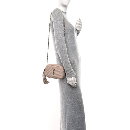 Saint Laurent Grain De Poudre Matelasse Monogram Mini Lou Camera Bag Cement Pink 3 of 10