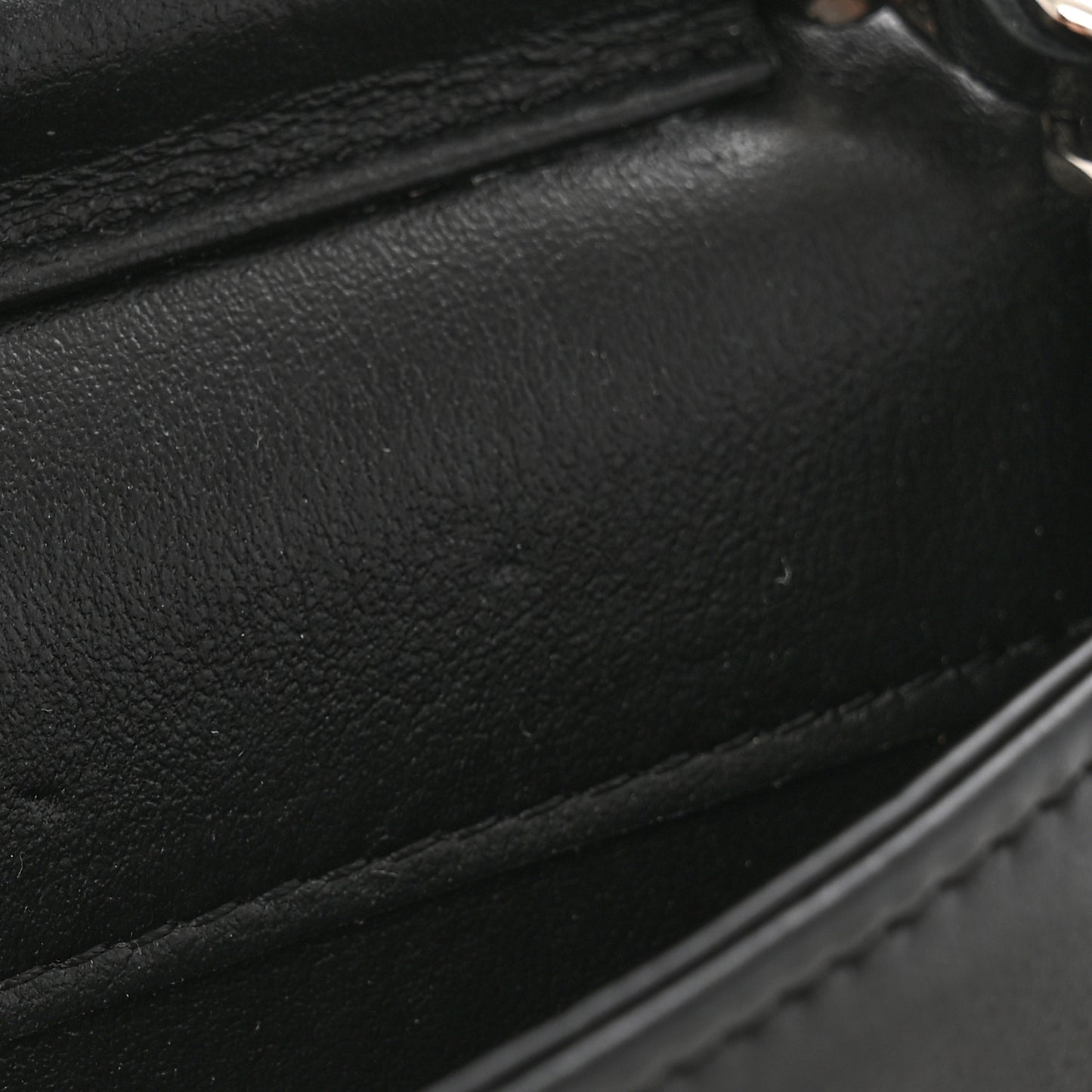 Lambskin Crystal Quilted Mini Chain Belt Bag Black