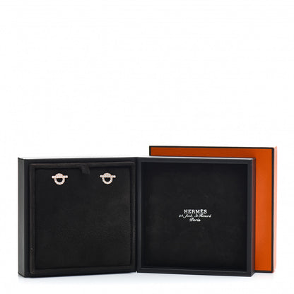Hermes 18K Rose Gold Diamond Finesse Earrings 4 of 4