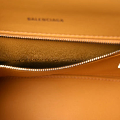 Balenciaga Shiny Calfskin Python Effect Small Hourglass Top Handle Bag Orange Black 11 of 11